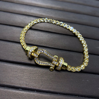 ¡®Moco¡¯FORCE  LARGE HORSESHOE FULL DIAMOND TENNIS BRACELET