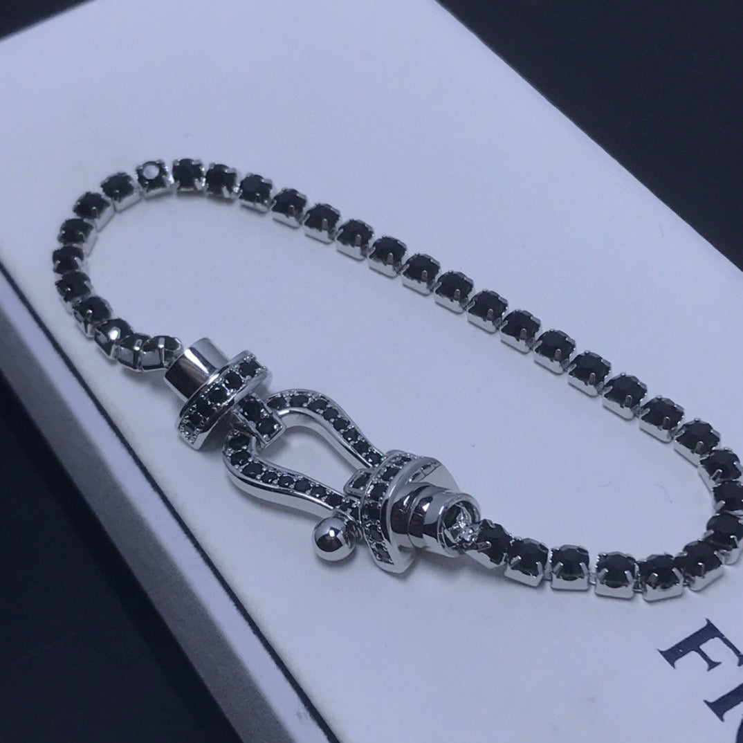 ¡®Moco¡¯FORCE  LARGE HORSESHOE FULL DIAMOND TENNIS BRACELET