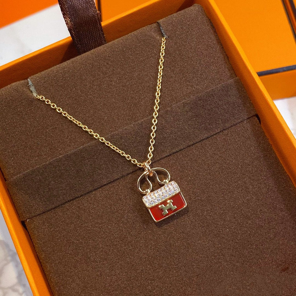 ¡®Star¡¯CONSTANCE RED PEDANT PINK GOLD NECKLACE