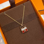 ¡®Star¡¯CONSTANCE RED PEDANT PINK GOLD NECKLACE