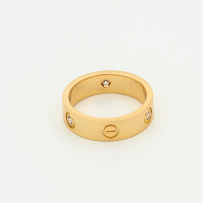 ¡®Moco¡¯LOVE RING 5.5MM 3 DIAMONDS PINK GOLD