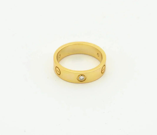 ¡®Moco¡¯LOVE RING 4MM 1 DIAMOND GOLD