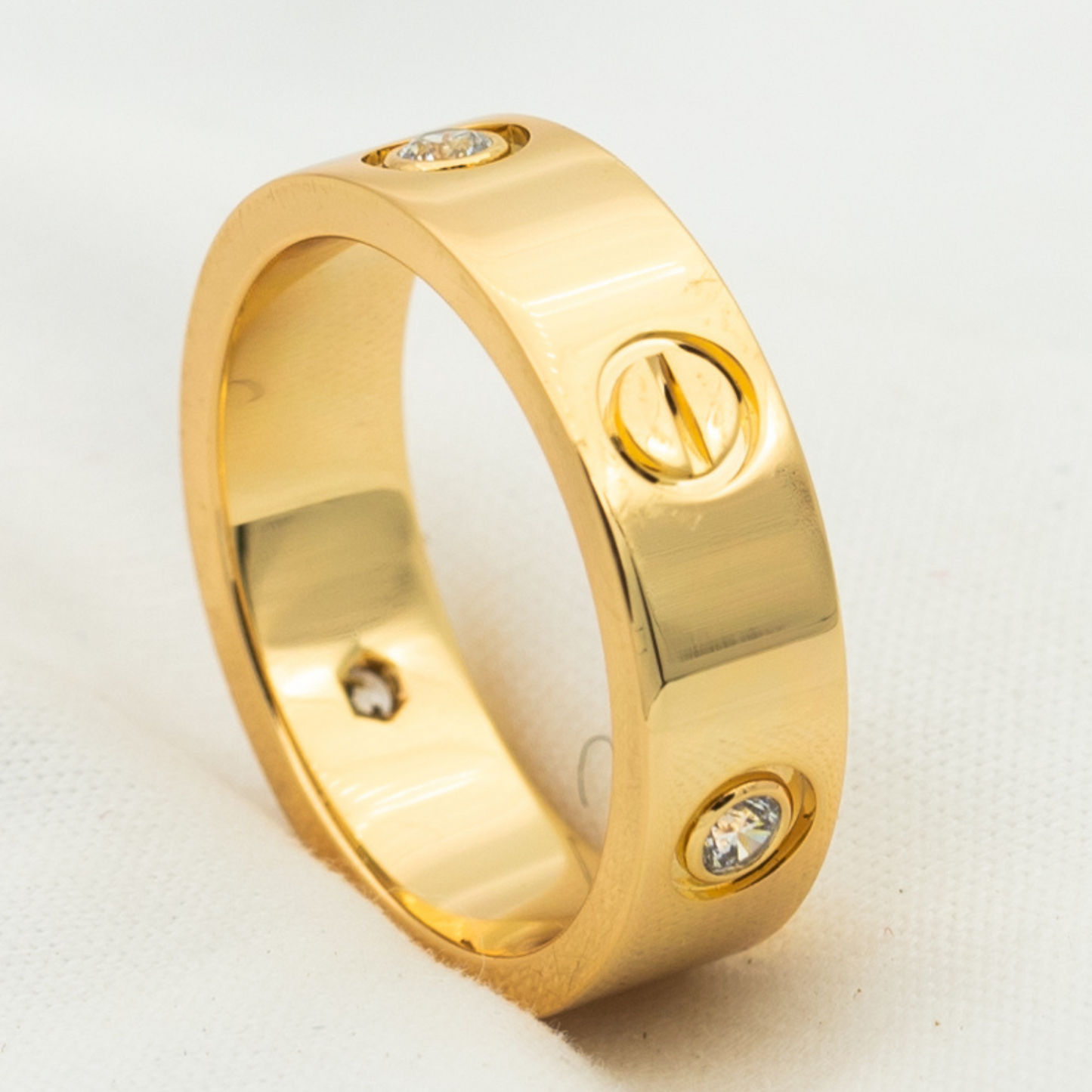 ¡®Moco¡¯LOVE RING 5.5MM 3 DIAMONDS PINK GOLD