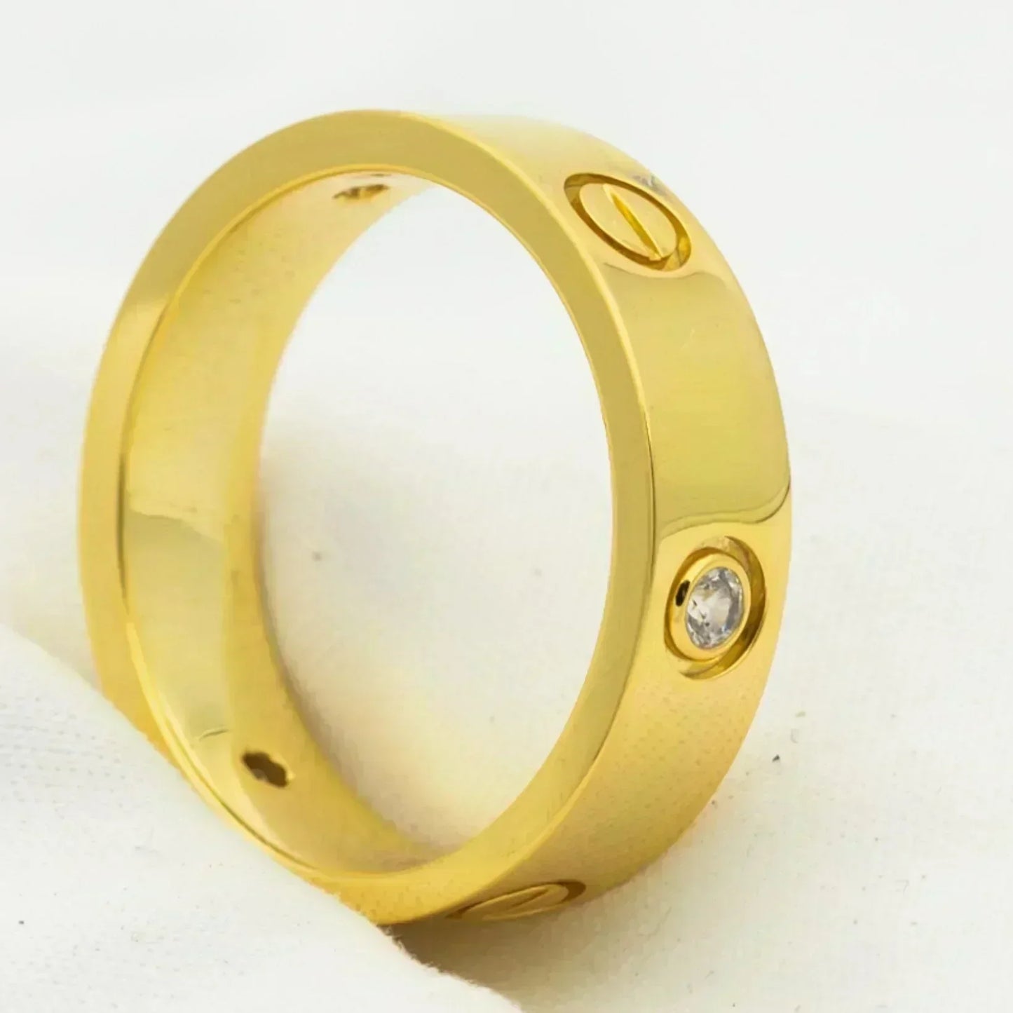 ¡®Moco¡¯LOVE RING 5.5MM 3 DIAMONDS GOLD