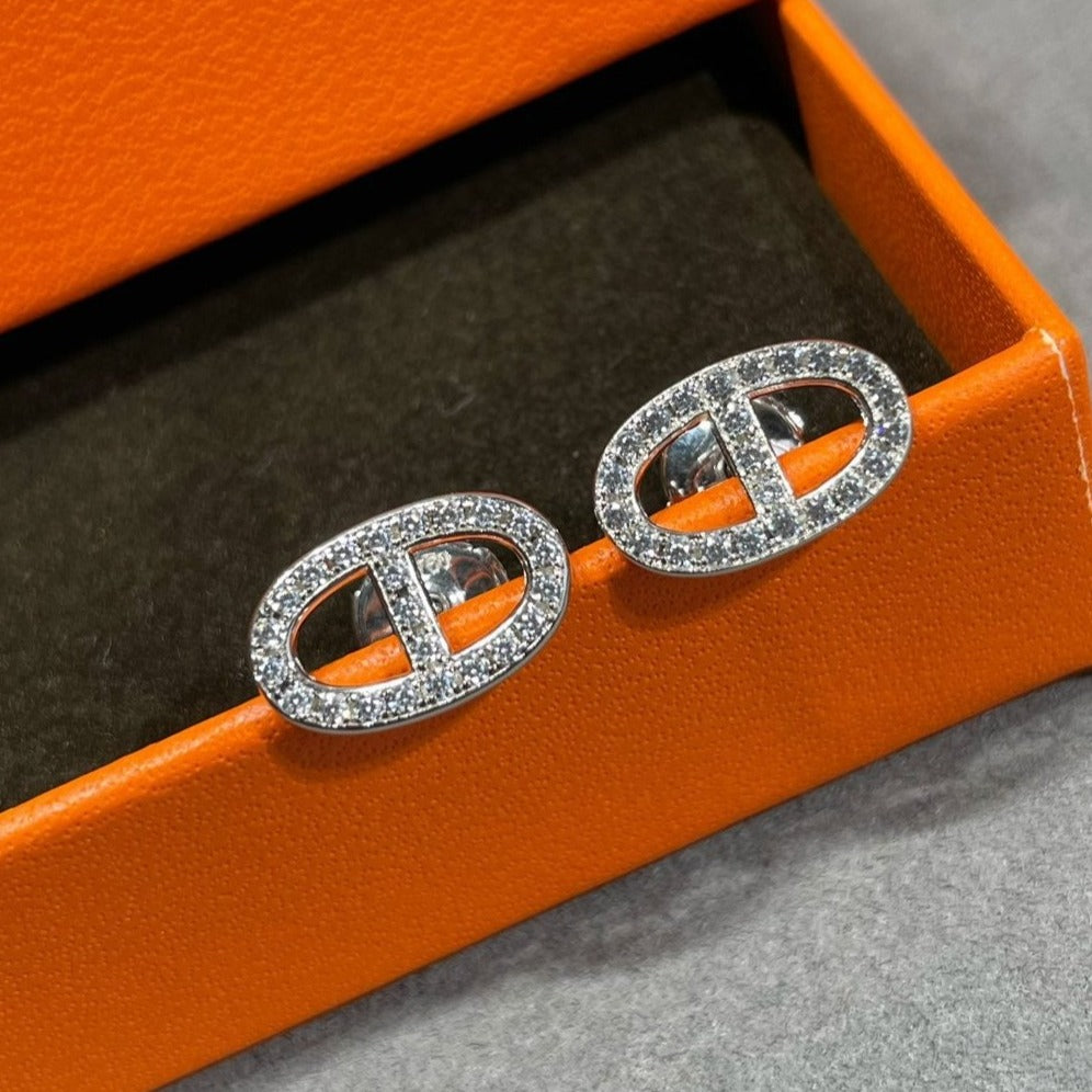 ¡®Star¡¯HM FULL DIAMOND PIG NOSE STUD EARRINGS