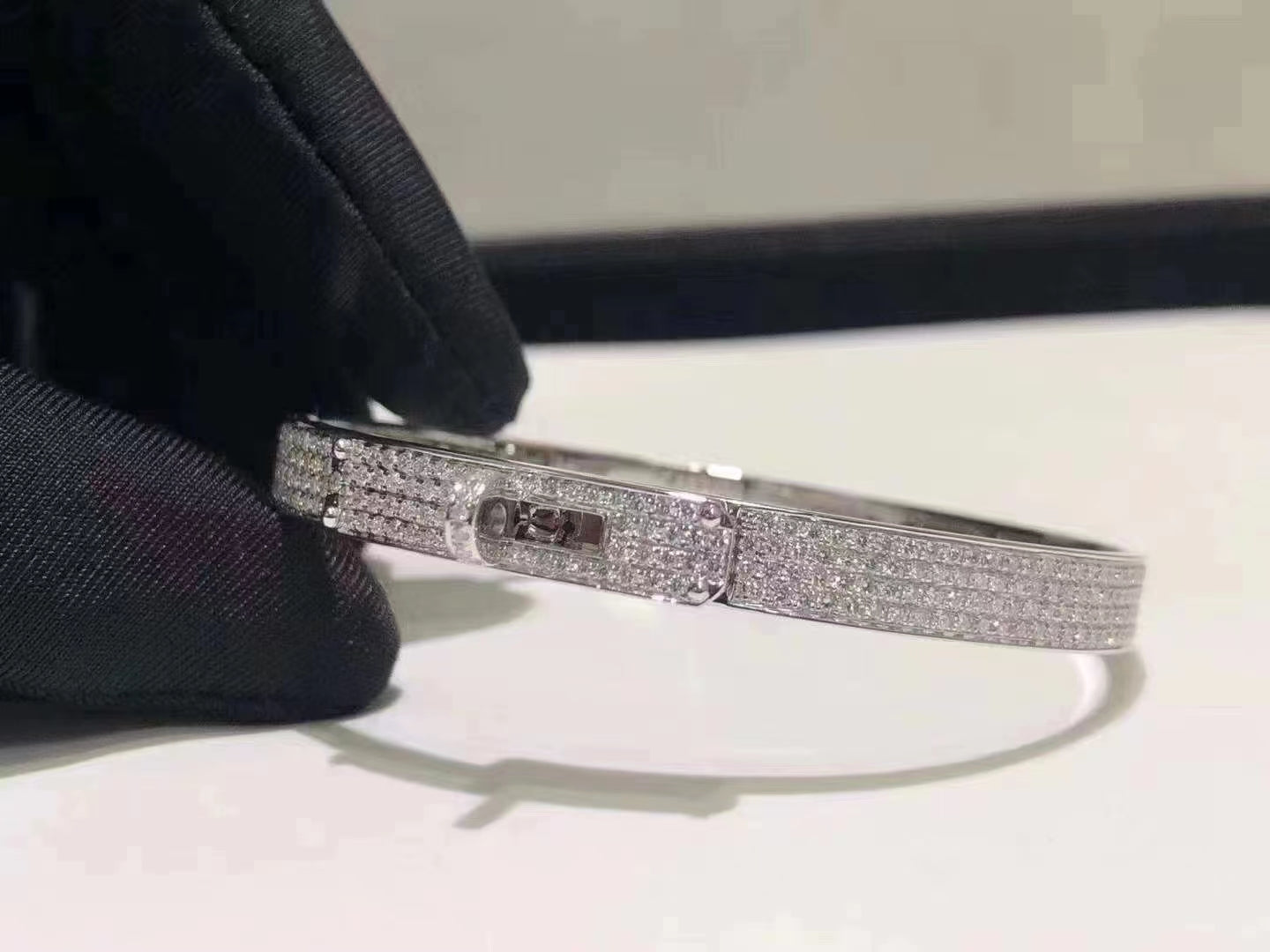 ¡®Star¡¯HM KELLY BRACELET IN SILVER AND FULL PAVE DIAMOND