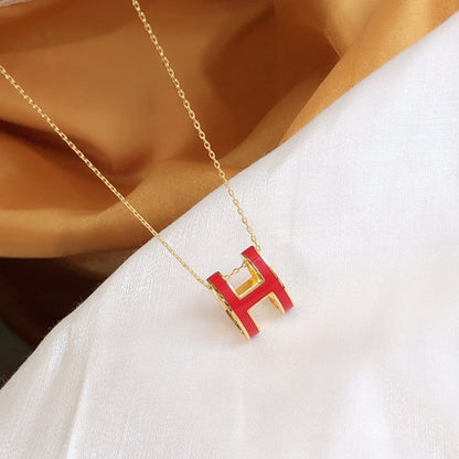 ¡®Moco¡¯HM CLIC RED ENAMEL GOLD NECKLACE