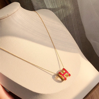 ¡®Moco¡¯HM CLIC RED ENAMEL GOLD NECKLACE