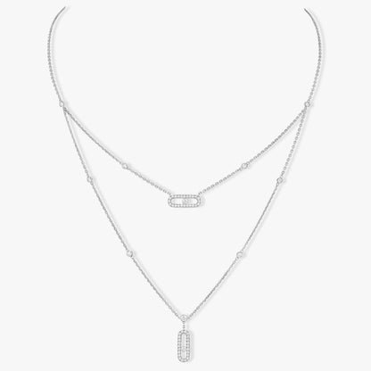 [moco jewelrys ]MOVE 2 ROW DIAMOND NECKLACE
