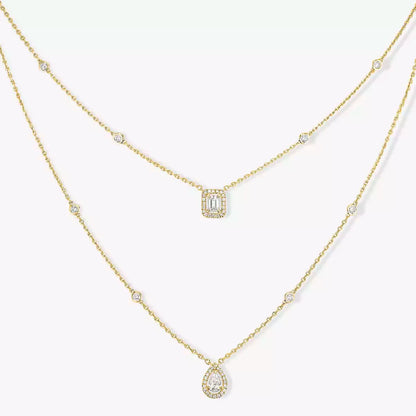 [moco jewelrys ]Diamond Necklace My Twin 2 Rows