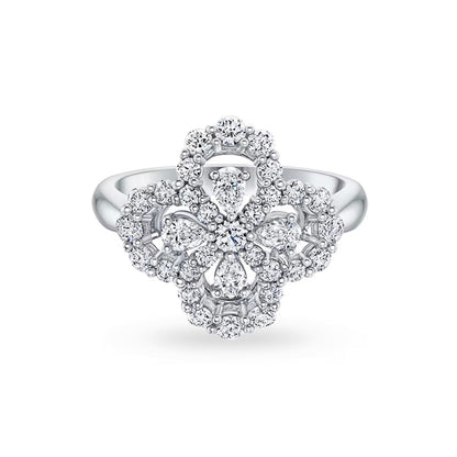 ¡®Moco¡¯LOOP RING FULL MOTIF DIAMOND 16MM SILVE