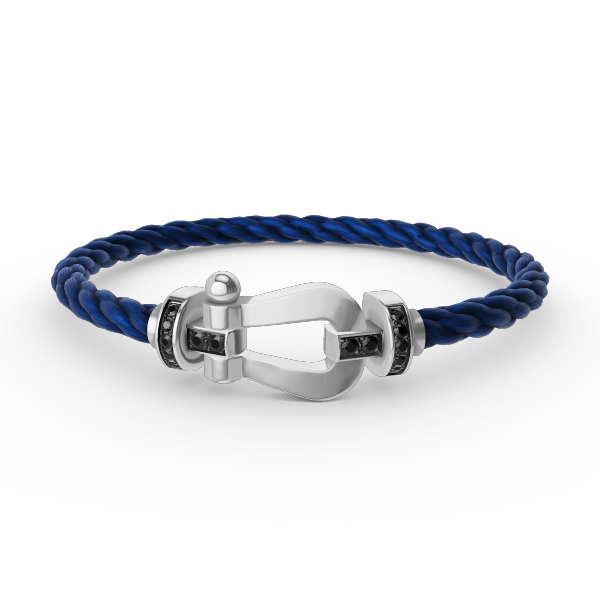 ¡®Star¡¯FORCE LARGE HORSESHOE BLACK DIAMOND BRACELET SILVER