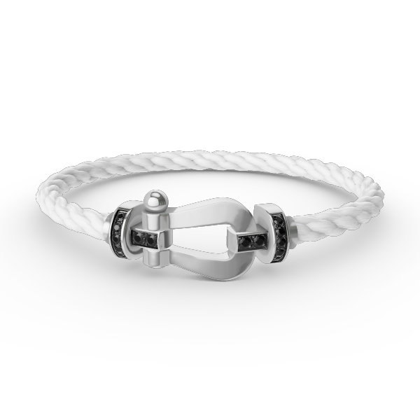 ¡®Star¡¯FORCE LARGE HORSESHOE BLACK DIAMOND BRACELET SILVER