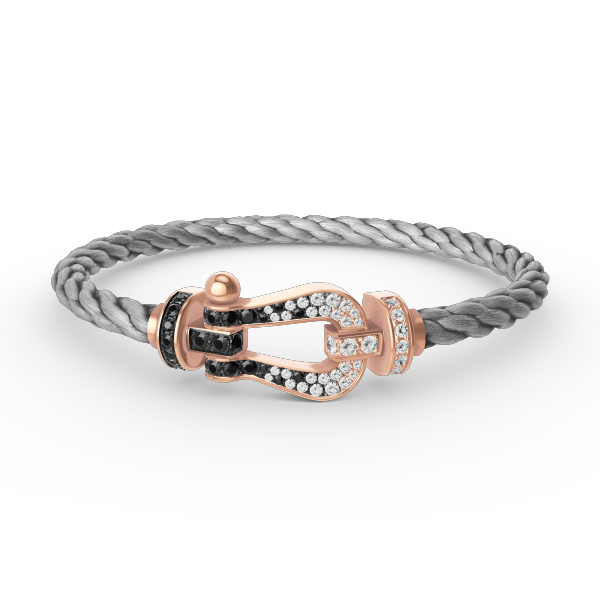 ¡®Star¡¯FORCE LARGE HORSESHOE BLACK WHITE DIAMOND BRACELET ROSE GOLD