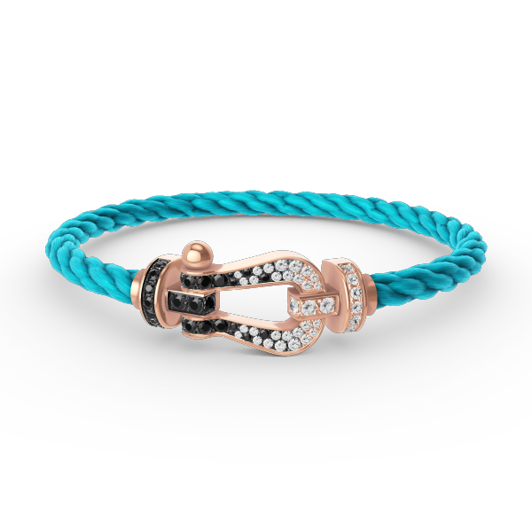 ¡®Star¡¯FORCE LARGE HORSESHOE BLACK WHITE DIAMOND BRACELET ROSE GOLD