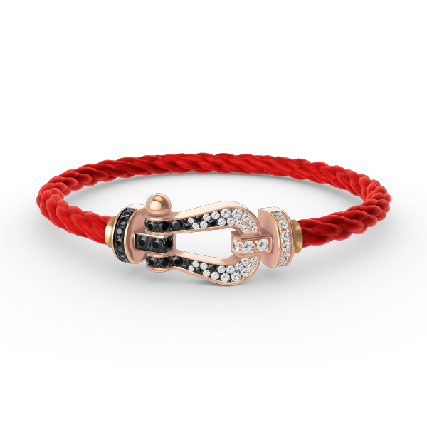 ¡®Star¡¯FORCE LARGE HORSESHOE BLACK WHITE DIAMOND BRACELET ROSE GOLD