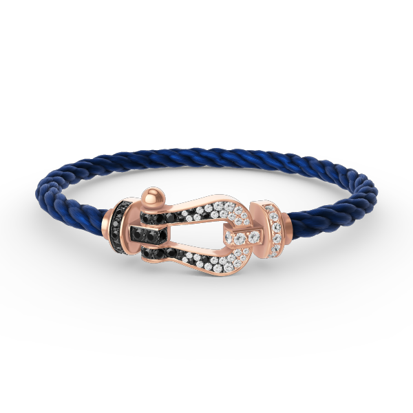 ¡®Star¡¯FORCE LARGE HORSESHOE BLACK WHITE DIAMOND BRACELET ROSE GOLD