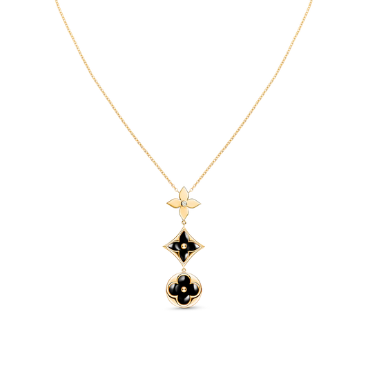 ¡®Moco¡¯STAR AND SUN ONYX PINK GOLD NECKLACE
