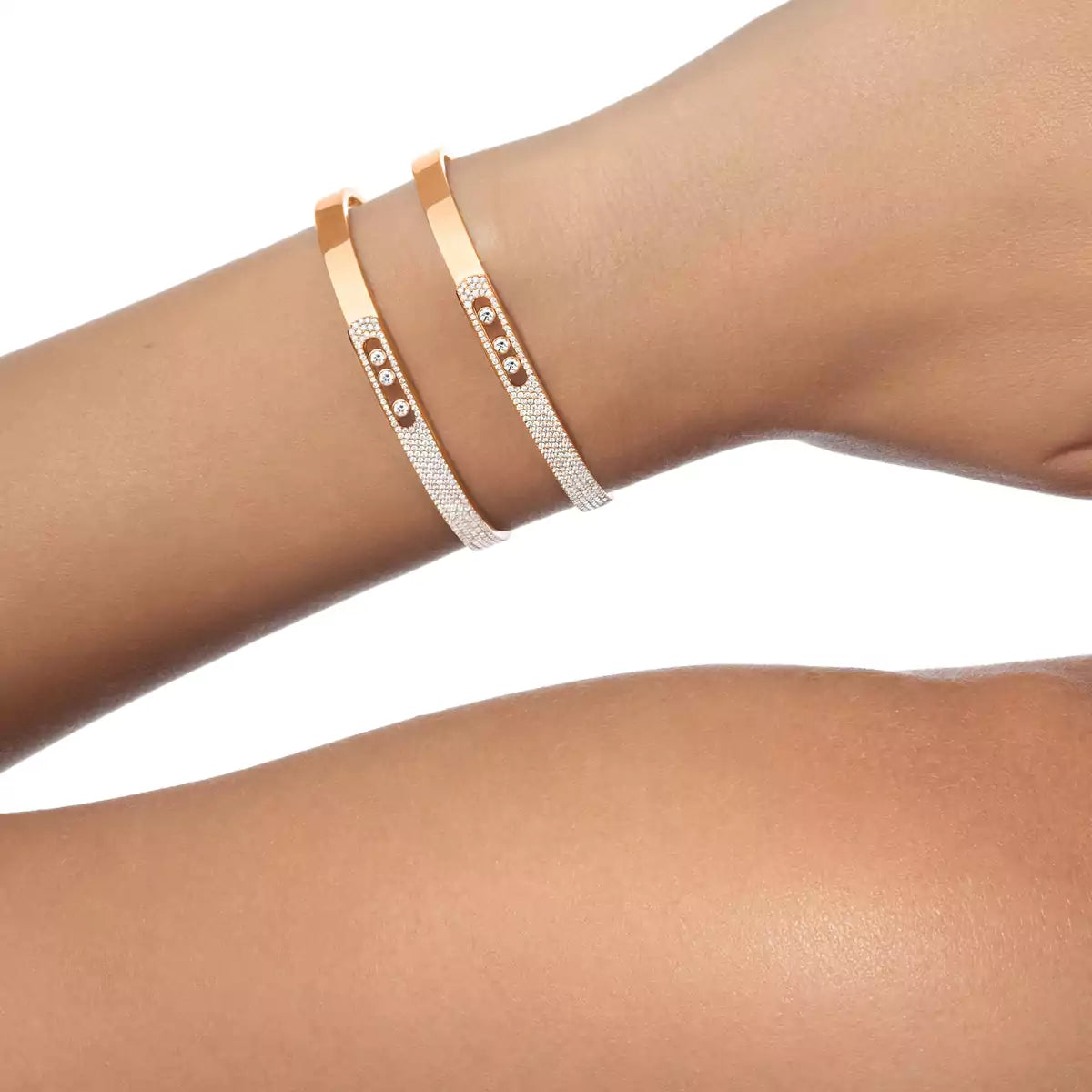[moco jewelrys ]Move Noa Rose Gold Pavé Diamond Bangle Bracelet