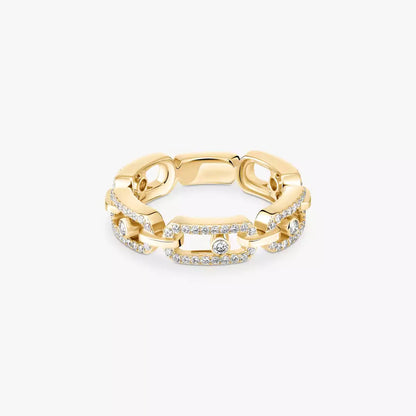 [moco jewelrys ]Move Link Pave_-Set Diamond Ring in Gold