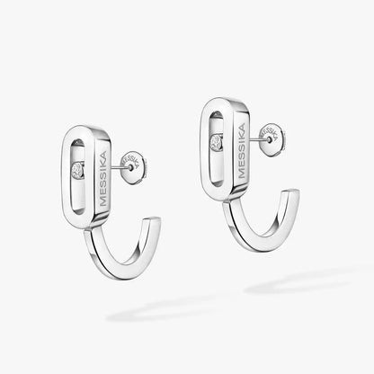 [moco jewelrys ]Diamond Mini Hoop Earrings Move Classique