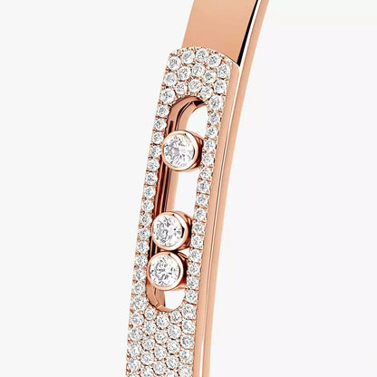 [moco jewelrys ]Move Noa Rose Gold Pavé Diamond Bangle Bracelet