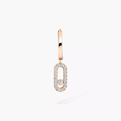 [moco jewelrys ]Move Uno Single Diamond Hoop Earring