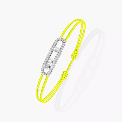 [moco jewelrys ]Messika Care(s) pink cord pavé bracelet