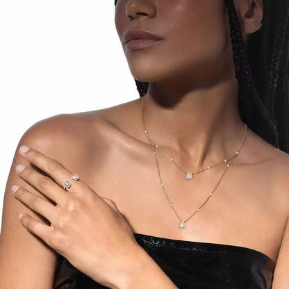 [moco jewelrys ]Diamond Necklace My Twin 2 Rows