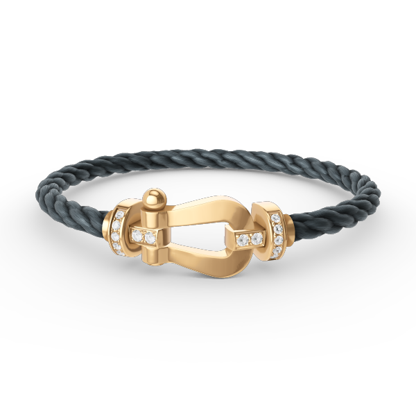 ¡®Moco¡¯FORCE LARGE HORSESHOE HALF DIAMOND BRACELET GOLD