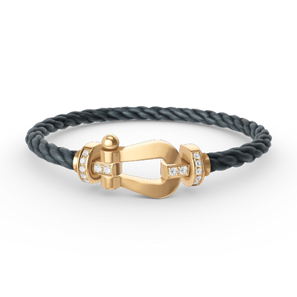 ¡®Moco¡¯FORCE LARGE HORSESHOE HALF DIAMOND BRACELET GOLD