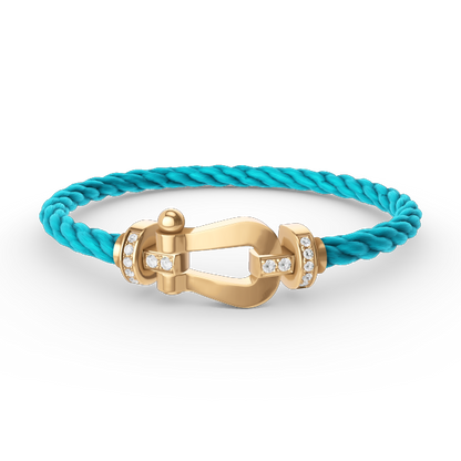 ¡®Moco¡¯FORCE LARGE HORSESHOE HALF DIAMOND BRACELET GOLD