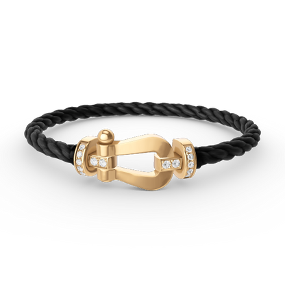 ¡®Moco¡¯FORCE LARGE HORSESHOE HALF DIAMOND BRACELET GOLD