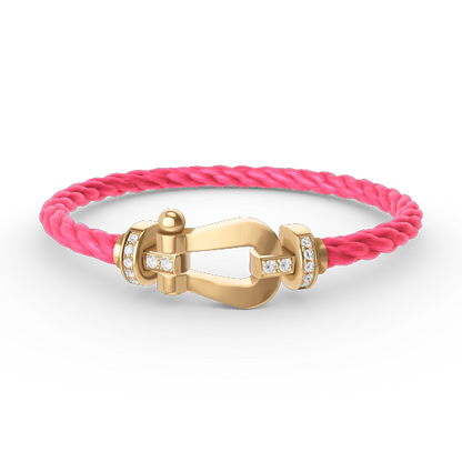 ¡®Moco¡¯FORCE LARGE HORSESHOE HALF DIAMOND BRACELET GOLD