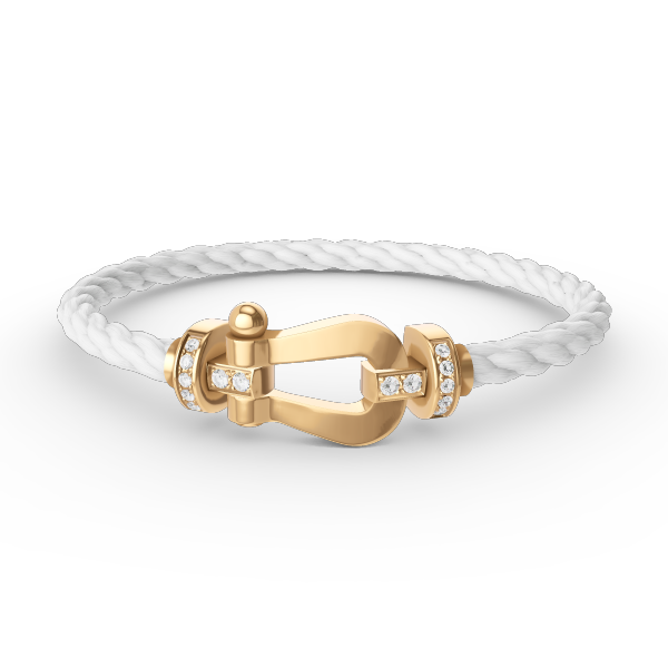 ¡®Star¡¯FORCE LARGE HORSESHOE HALF DIAMOND BRACELET GOLD