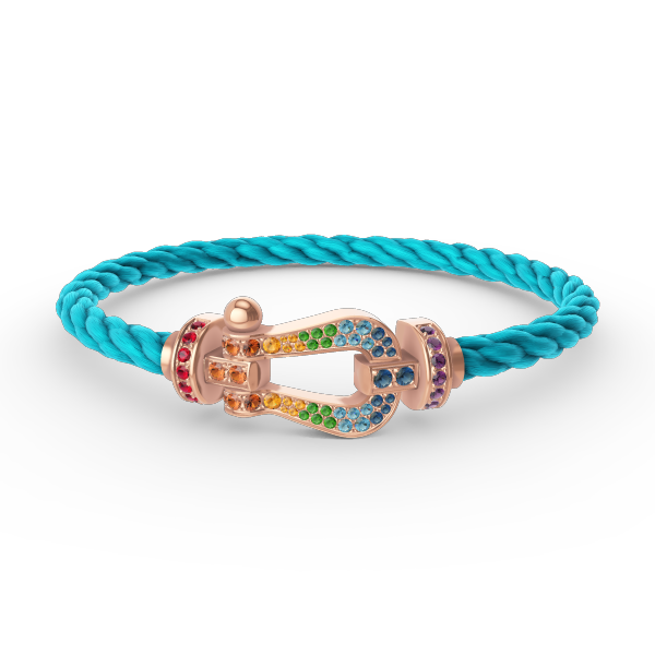 ¡®Star¡¯FORCE LARGE HORSESHOE  COLORED DIAMOND BRACELET ROSE GOLD