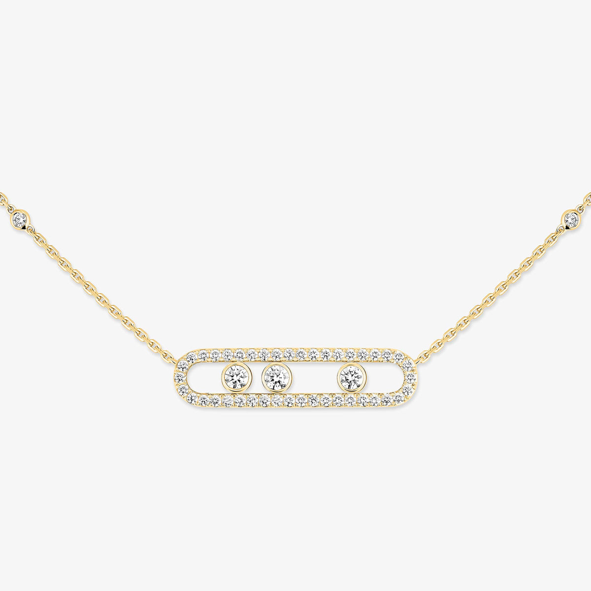 [moco jewelrys ] Move Pave_ Rose Gold Diamond Necklace