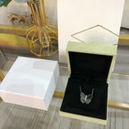 ¡®Star¡¯LARGE BUTTERFLY SILVER PENDANT DIAMOND NECKLACE