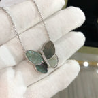 ¡®Star¡¯LARGE BUTTERFLY SILVER PENDANT DIAMOND NECKLACE