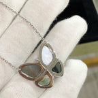 ¡®Star¡¯LARGE BUTTERFLY SILVER PENDANT DIAMOND NECKLACE