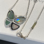 ¡®Star¡¯LARGE BUTTERFLY SILVER PENDANT DIAMOND NECKLACE