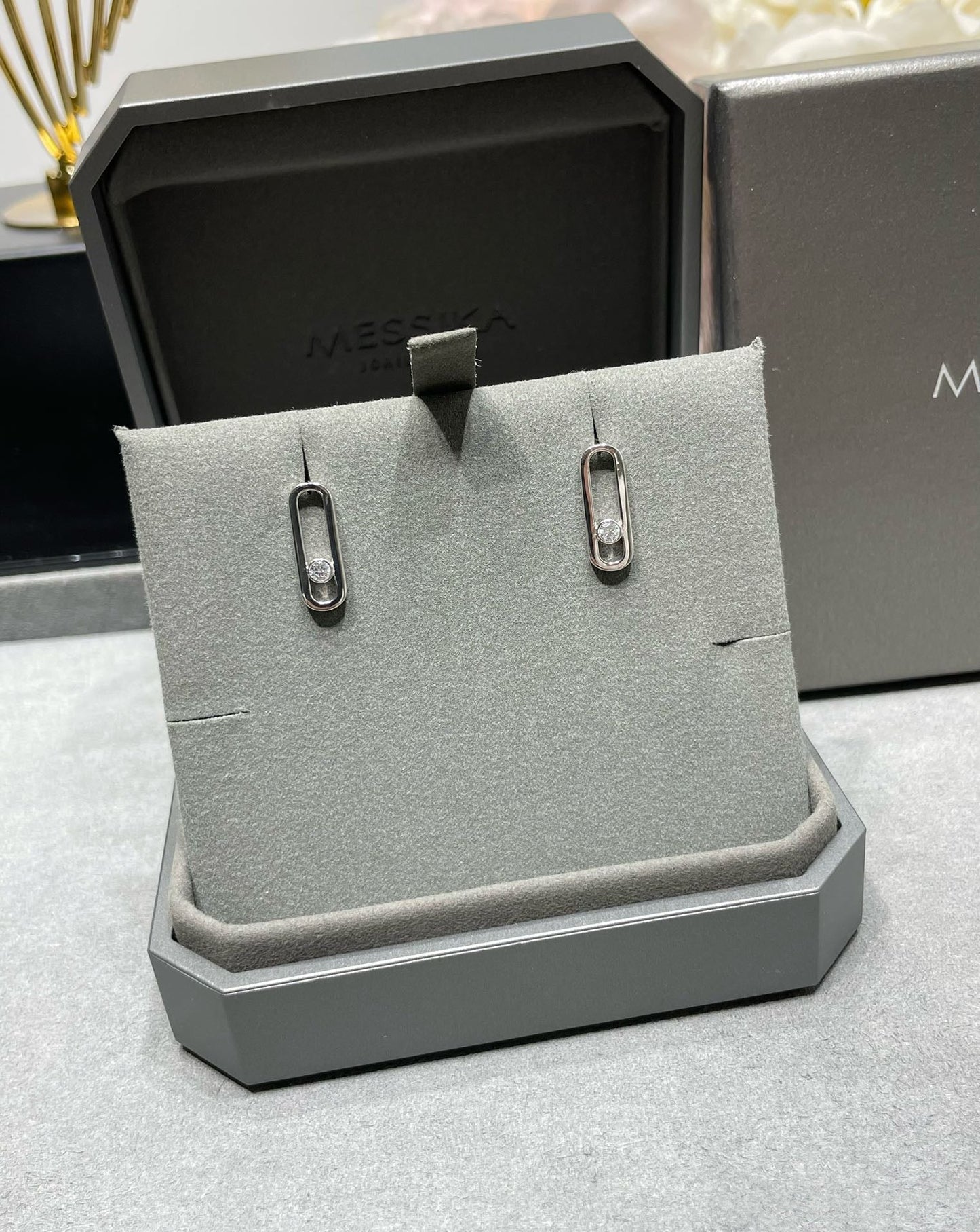 [moco jewelrys ]MOVE UNO SMALL 1 DIAMOND EARRINGS