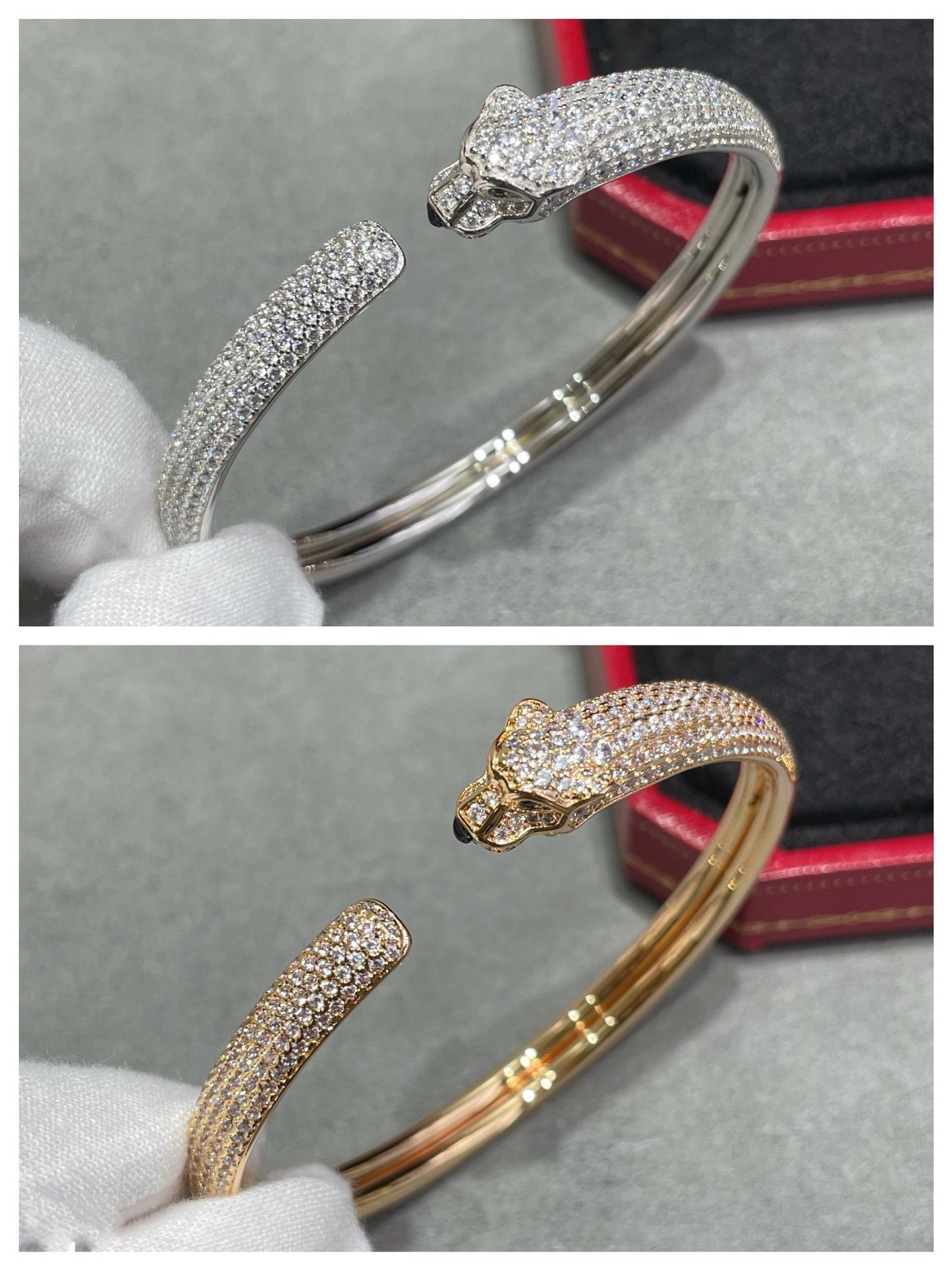 ¡®Moco¡¯PANTHERE FULL DIAMOND OPEN BRACELET