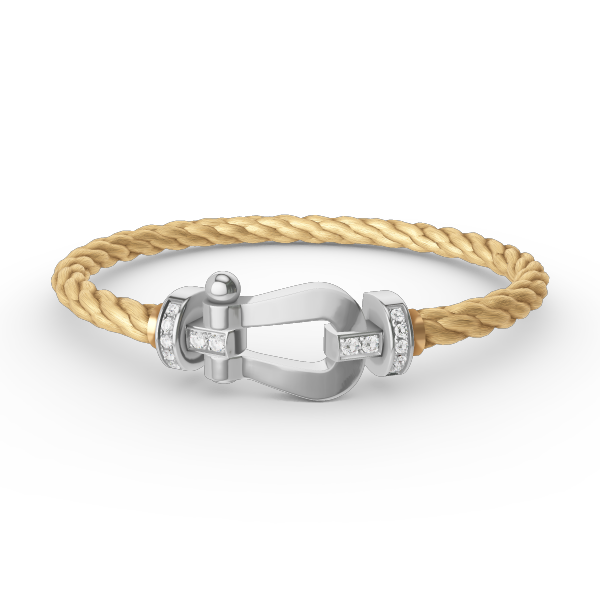 ¡®Star¡¯FORCE LARGE HORSESHOE HALF DIAMOND BRACELET SILVER