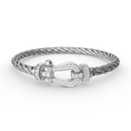 ¡®Star¡¯FORCE LARGE HORSESHOE FULL DIAMOND BRACELET SILVER