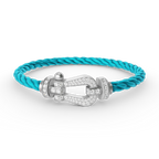 ¡®Star¡¯FORCE LARGE HORSESHOE FULL DIAMOND BRACELET SILVER