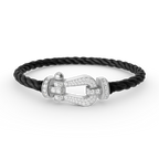 ¡®Star¡¯FORCE LARGE HORSESHOE FULL DIAMOND BRACELET SILVER