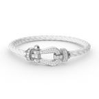 ¡®Star¡¯FORCE LARGE HORSESHOE FULL DIAMOND BRACELET SILVER