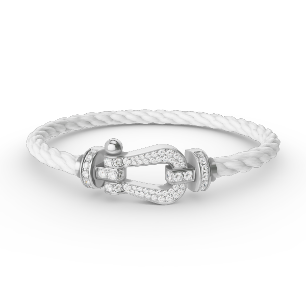 ¡®Star¡¯FORCE LARGE HORSESHOE FULL DIAMOND BRACELET SILVER